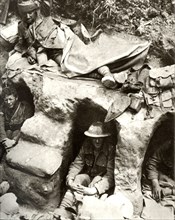 British soldiers in the trenches at Thiepval Wood, France