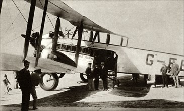 The first Indian Air Mail arrives at Croydon Airport, south London