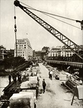 The rebuilding of Waterloo Bridge, London