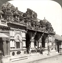 'Exquisitely carved ornamentation of a Hindu Buddhist Temple, Colombo
