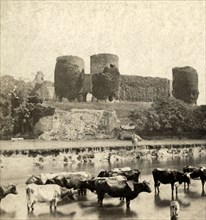 'Rhuddlan - Castle (from the River)', c1900