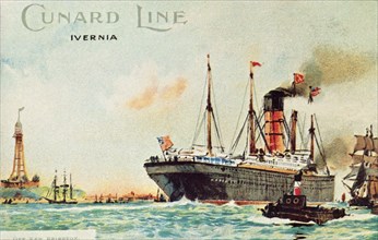 'Cunard Line - Ivernia, off New Brighton'