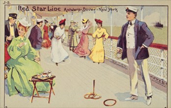 Peg quoits on board a Red Star Line passenger ship,1907