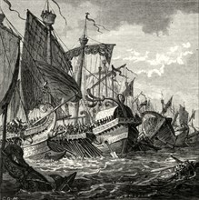 'The Naval Battle Off Cape Pelorus',1890