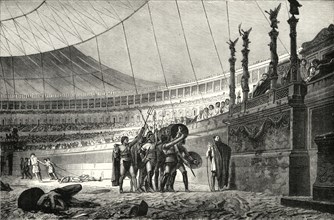 'Gladiators Saluting The Emperor Before Joining Combat',1890