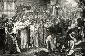 'The Florentines Renouncing The Vanities By Order of Savonarola',1890