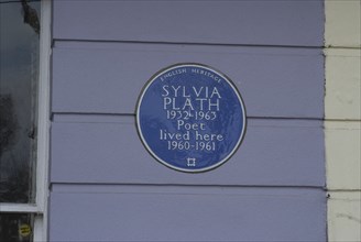 Blue plaque commemorating Sylvia Plath,Primrose Hill