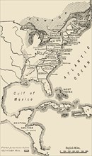 'Map of North America, Illustrating the American War of Independence'