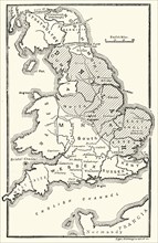 'Map of England, Showing Anglo-Saxon Kingdoms and Danish Districts'