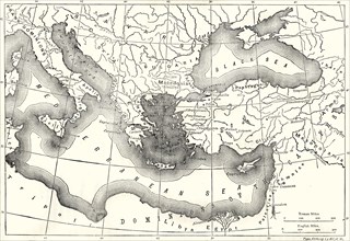 'Map of the Byzantine Empire in the Ninth Century',1890