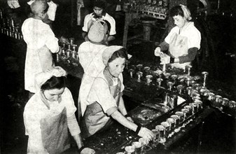 'The Great Salmon Industry - Indian girls working in the canning department', c1948