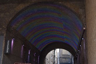 Light display under the tunnel near the Clink prison museum on the South Bank, London