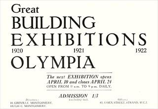 'Great Building Exhibition - Olympia',1920