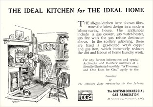 'The Ideal Kitchen for the Ideal Home - The British Commercial Gas Association',1920