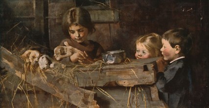 'Childhood's Treasures', 1886, (c1930).  Creator: Marianne Stokes.