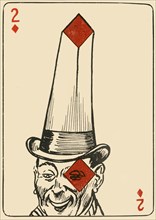 'The two of diamonds as a basis for a comic minstrel', 1910. Creator: A Hogg.