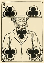 '"The Prosperous Baker" on the five of clubs', 1910.  Creator: A Hogg.