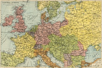 Map of Central Europe, c1914.  Creator: John Bartholomew & Son.