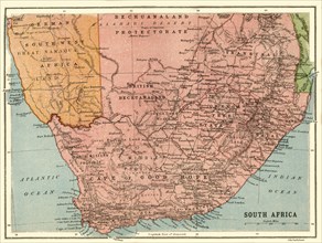 Map of South Africa, c1914, (c1920).  Creator: John Bartholomew & Son.