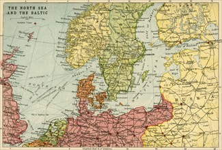 Map of the North Sea and the Baltic, c1914, (c1920). Creator: John Bartholomew & Son.