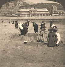 'On the beach at Llandudno, Wales', 1894.  Creator: Works and Sun Sculpture Studios.