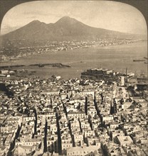 'Naples ,The Bay and Vesuvius, Italy', 1897.  Creator: Works and Sun Sculpture Studios.