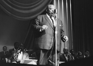Jimmy Rushing with the Basie Band, London, 1963. Creator: Brian Foskett.
