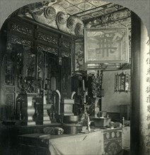 'Interior of a Joss House in China', c1930s. Creator: Unknown.