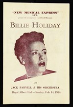 Programme for Billie Holiday and Jack Parnell & His Orchestra, Royal Albert Hall - February 1954. Creator: Unknown.