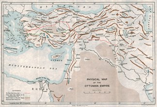 'Physical Map of the Ottoman Empire', c1915. Creator: Unknown.