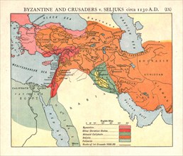 'Byzantine and Crusaders v. Seljuks, circa 1130 A.D.', c1915. Creator: Emery Walker Ltd.