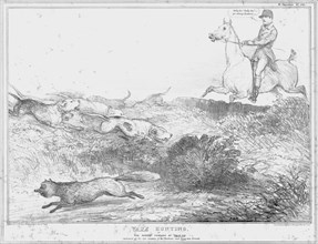 'Vaux Hunting, or the Newest Version of Tally Ho!',1834. Creator: John Doyle.