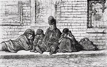 'Asleep in the Streets', 1872.  Creator: Gustave Doré.
