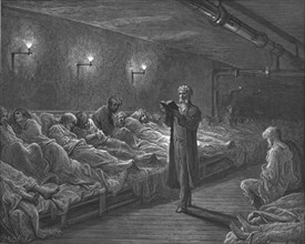 'Scripture Reader in a Night Refuge', 1872.  Creator: Gustave Doré.