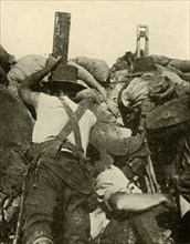 'With the Anzacs in Gallipoli: inside an Australian trench', First World War, 1915-1916, (c1920). Creator: Unknown.