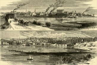 'Rock Island, Illinois.- Davenport, Iowa', 1874.  Creator: Alfred Waud.