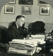'Franklin Delano Roosevelt, President of the United States at His Desk in the Executive Offices, Was Creator: Unknown.