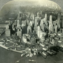 'Manhattan and the Hudson River from the Air, New York', c1930s. Creator: Unknown.