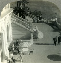 'A Palm-lined Terrace along the Promenade de Anglais, Nice on the Riviera, France', c1930s. Creator: Unknown.