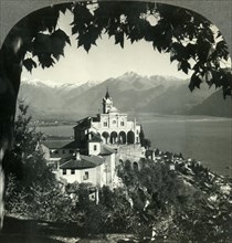 'The Pilgrimage Church of Madonna del Sasso on Lake Maggiore near Locarno, Switzerland', c1930s. Creator: Unknown.