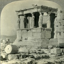 'Portico of the Carytides on the Erechtheum, Acropolis, Athenaai (Athens), Greece', c1930s. Creator: Unknown.