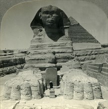 'The Ancient Sphinx and Recent Excavations, Giza, Egypt', c1930s. Creator: Unknown.