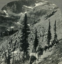 'Verdure and Snowbanks along the Trail to Lincoln Pass, Glacier Nat. Park, Mont.', c1930s. Creator: Unknown.