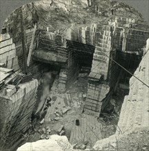 'Marble Quarry in Vermont, near Proctor - Largest Single Quarry Opening', c1930s. Creator: Unknown.