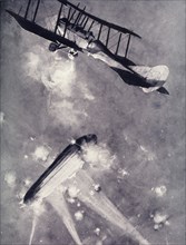 'Lieutenant A. de Bathe Brandon Attacking a Zeppelin Raider', 1916. Creator: Unknown.
