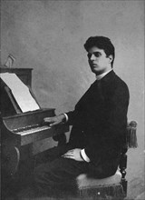 Portrait of the Composer Pietro Mascagni (1863-1945), c. 1890. Creator: Anonymous.