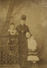 Princess Ekaterina Mikhailovna Yurievskaya with children Georgy and Olga, End of 1870s-Early 1880s. Creator: Anonymous.
