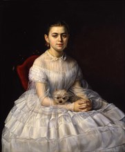 Portrait of Varvara Alexandrovna Morozova, née Khludova (1848-1917), 1865. Creator: Zavaruev, Nikolai Andreyanovich (?-1869).