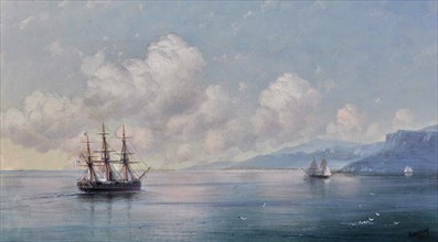 Ship off the Crimean Coast , 1881. Creator: Aivazovsky, Ivan Konstantinovich (1817-1900).