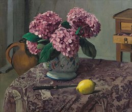 Hortensias and Lemon, 1923. Creator: Vallotton, Felix Edouard (1865-1925).